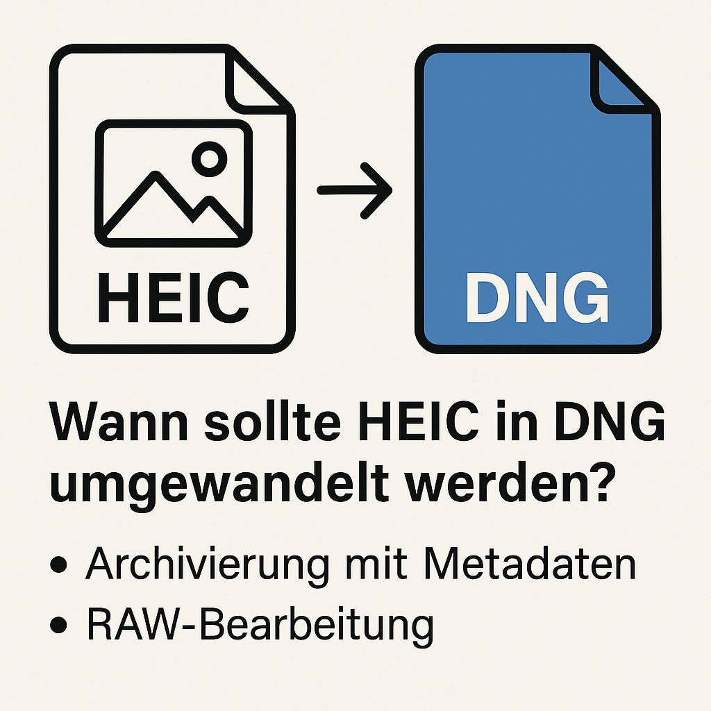 Wann sollte HEIC in DNG umgewandelt werden